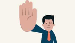 Animated man saying no